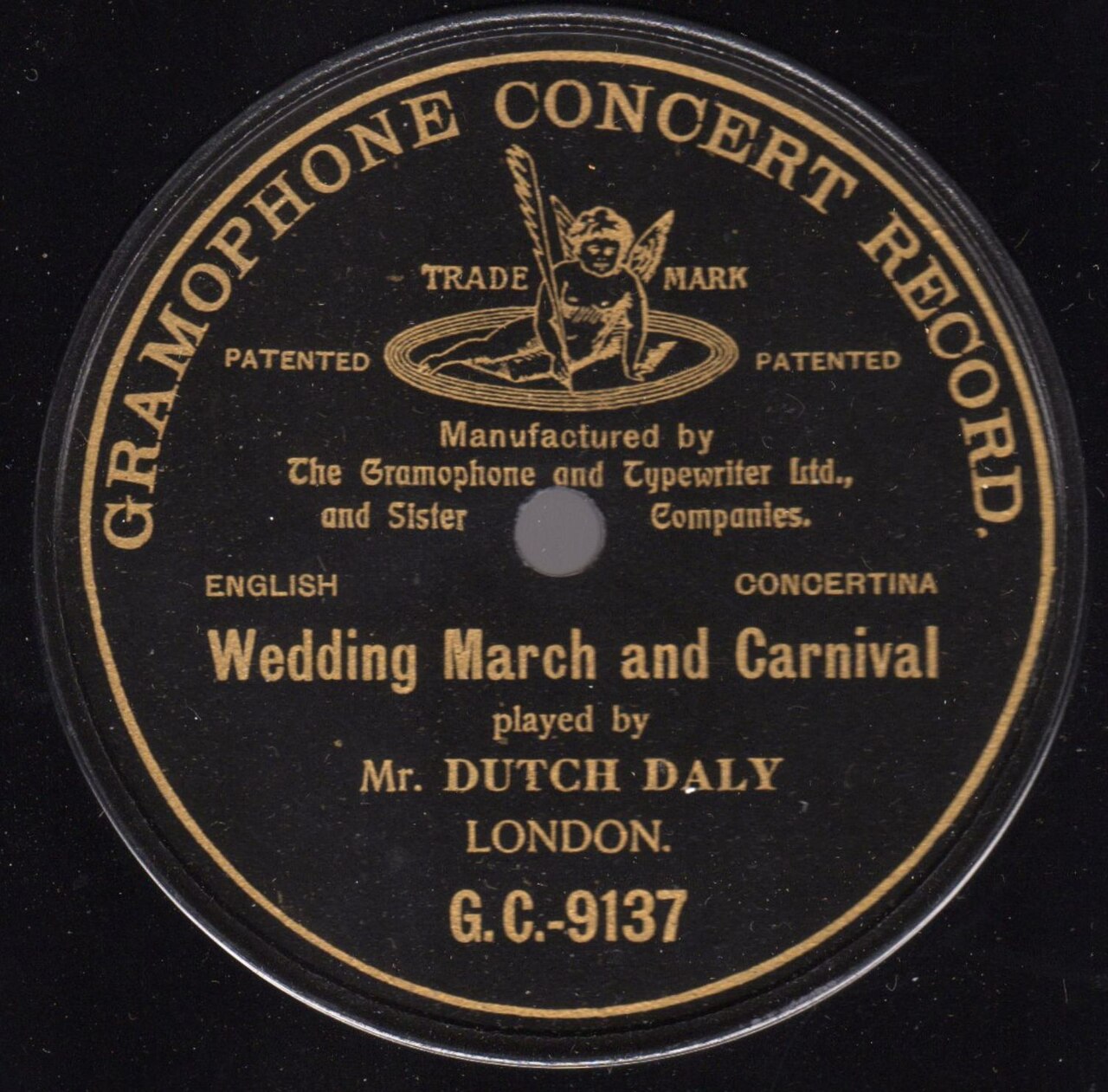 Этикетка пластинки Gramophone Concert Record, около 1910
